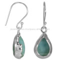 Morden Design 925 Sterling Silver & Natural Larimar Gemstone Earrings Fashion Jewelry